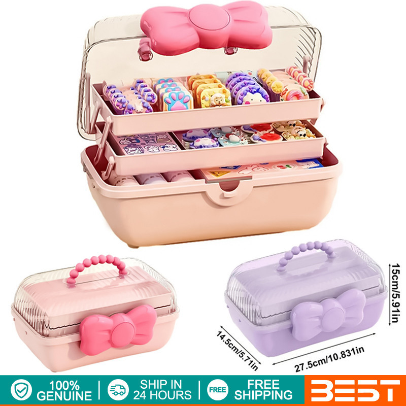 3Layer Jewelry Hair Accessories Organizer Display Collection Case Girl ...