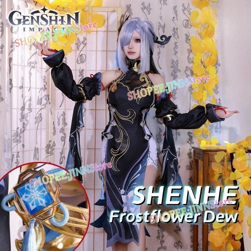 - JINN - COD Genshin Impact SHENHE Cosplay New Outfit FROSTFLOWER DEW ...