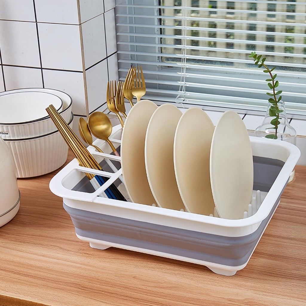 Loren Foldable Dish Drying Rack Plates Kitchen Storage Bowl Holder ...