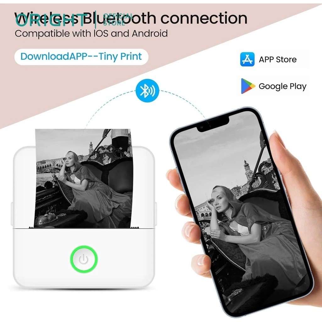 Oright Mini Pocket Printer Thermal Print For Phone Portable Instant ...