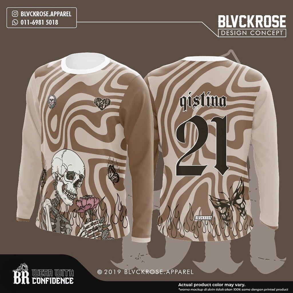 Raya clothes 2023 Ready Stock Jersey Collar Retro Qistina Longsleeves ...