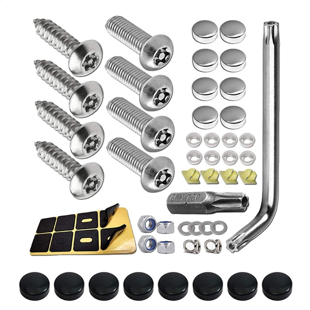 Anti Theft License Plate Screws Bolts Fasteners Kit for Car Plate Frame ...