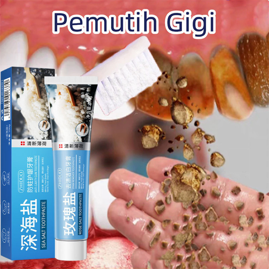 Sea Salt Whitening Toothpaste Peppermint Food Graded Healthy Removes ...