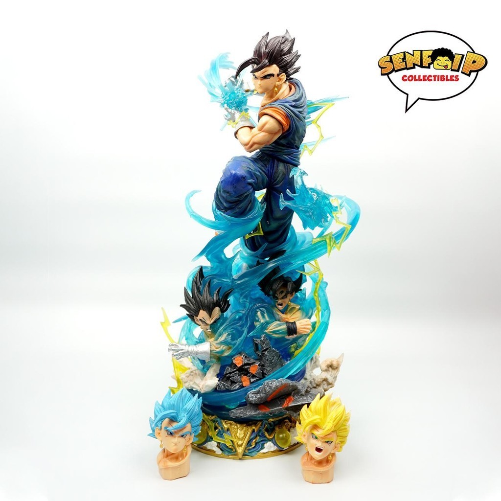 HQKO Dragon Ball LX Vegeta Goku Action Figure with 3 Heads LED 46cm ...