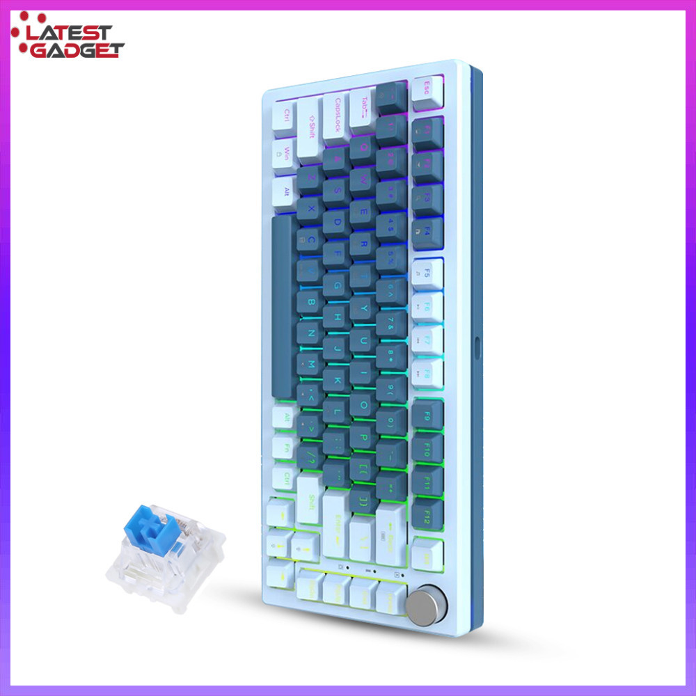 LatestGadget FD FG75 3 Mode 2.4G Bluetooth Wired Mechanical Gaming ...