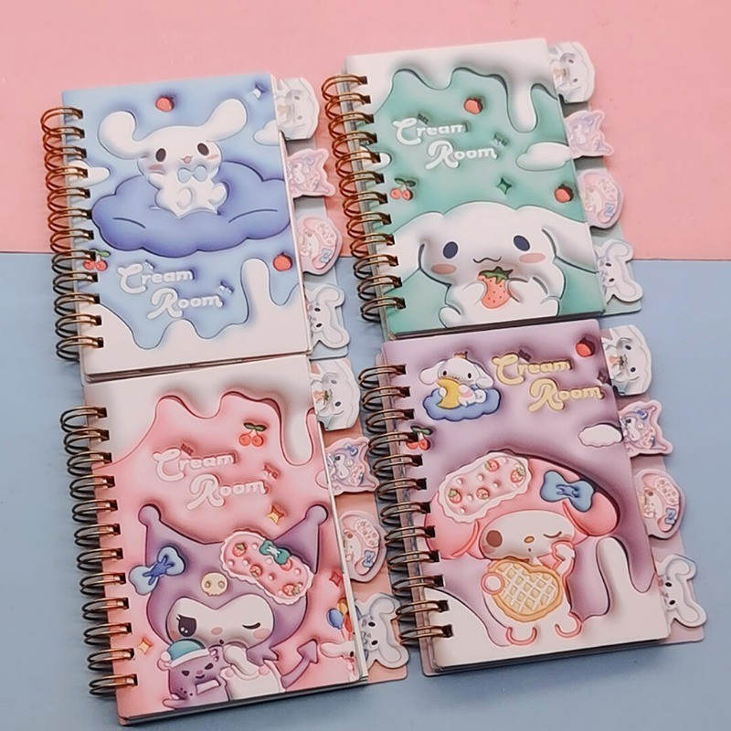 Kawaii Sanrio Kuromi Cinnamonroll Notebook Cartoon Anime Hello Kitty ...