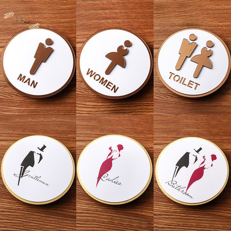 【JiuJiu】Acrylic WC Public Toilet Sign House Warm Tips Door Sticker Wall ...