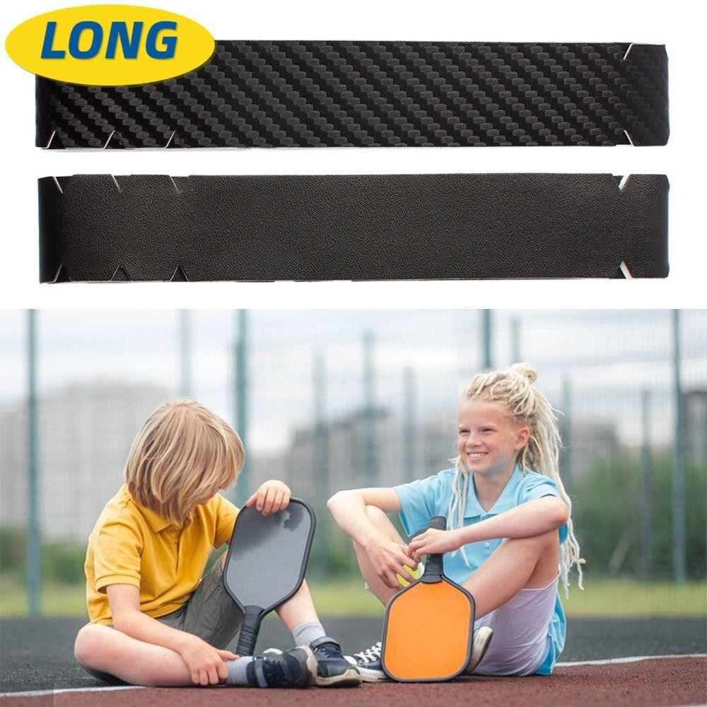 LONNGZHUAN Pickleball Racket Edge Sticker, Black PU Frame Protective ...
