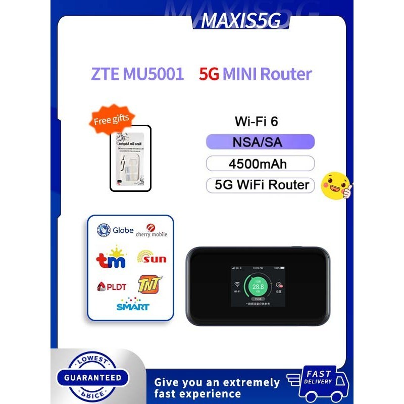 ZTE MU5001 5G MIFI Portable Hotspot modem up to 32 Users ...