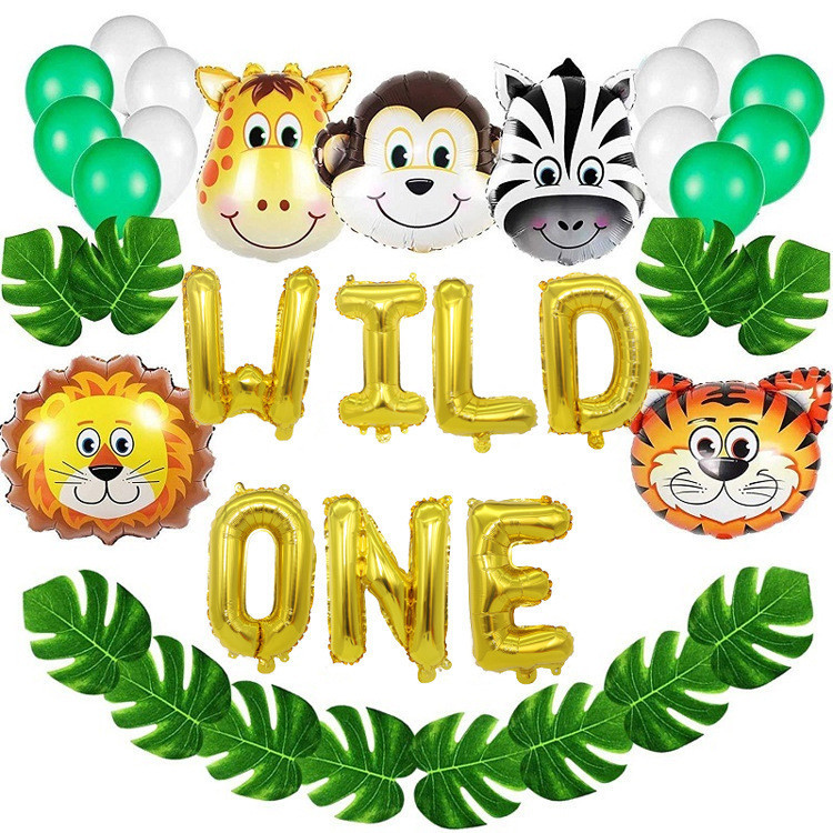 thumbnail image 2 of 36 Pieces Jungle Balloons By Lunaborne - 18-inch 2 of 14