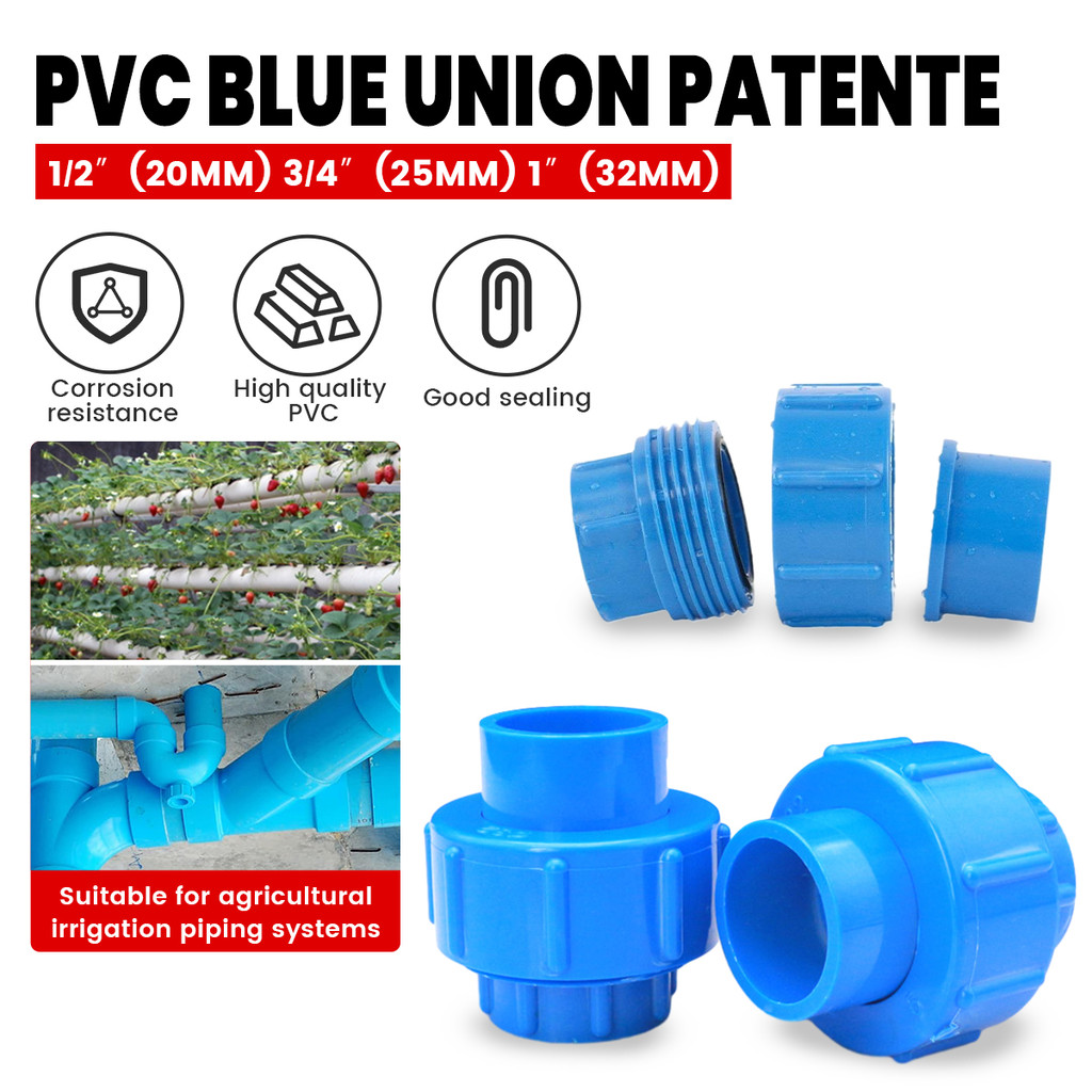 MM PVC Pipe Fitting Union Quick Connector Blue Fitting Coupling 20mm ...