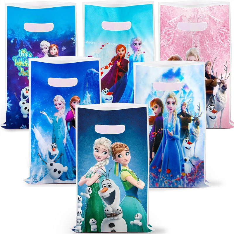 10-30pcs Frozen Party Favor Gift Bags Frozen Anna Elsa Plastic Goody ...