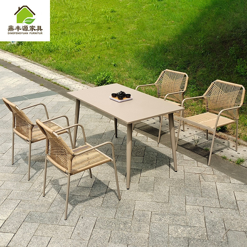 Outdoor Balcony Terrace Garden Rattan Chair Outdoor Milk Tea Shop Café ...