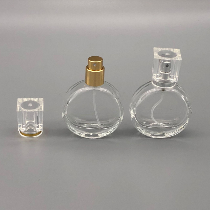 25ml High-end Transparent Round Portable Refillable Empty Perfume Cosmetics  Spray Glass Bottle Atomizer For Travel