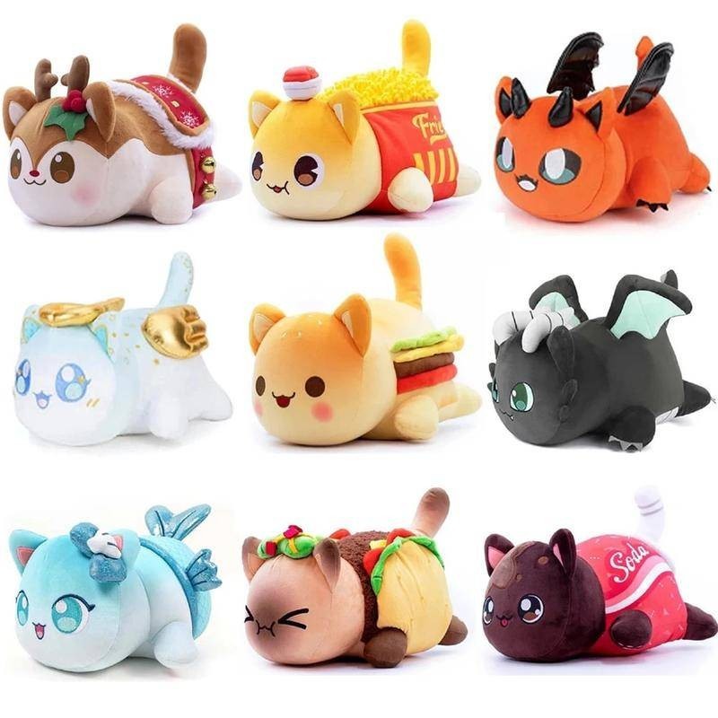 Aphmau Meow Meows Plush Doll French Fries Burgers Bread Sandwich Donut Chocolate Cake Strawberry 6029