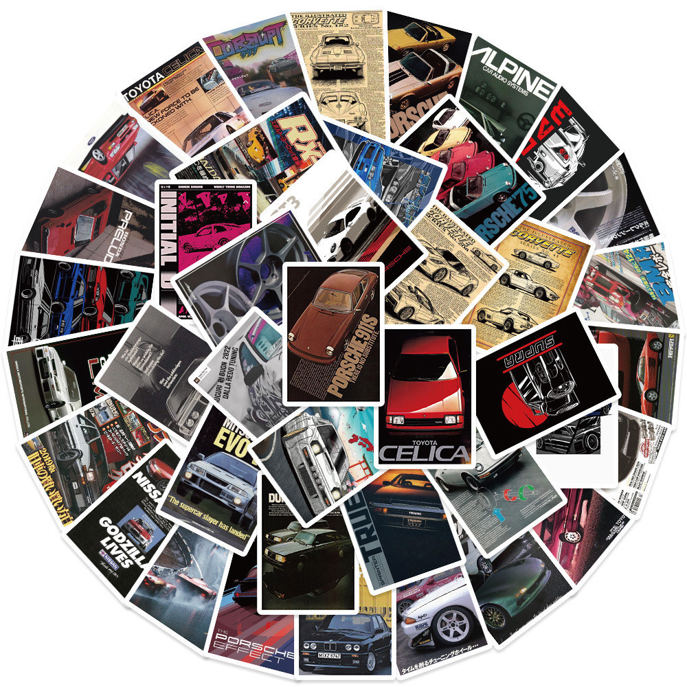 50Pcs/Set Super Street: Racer . JDM Car Poster Series 03 Stickers ...