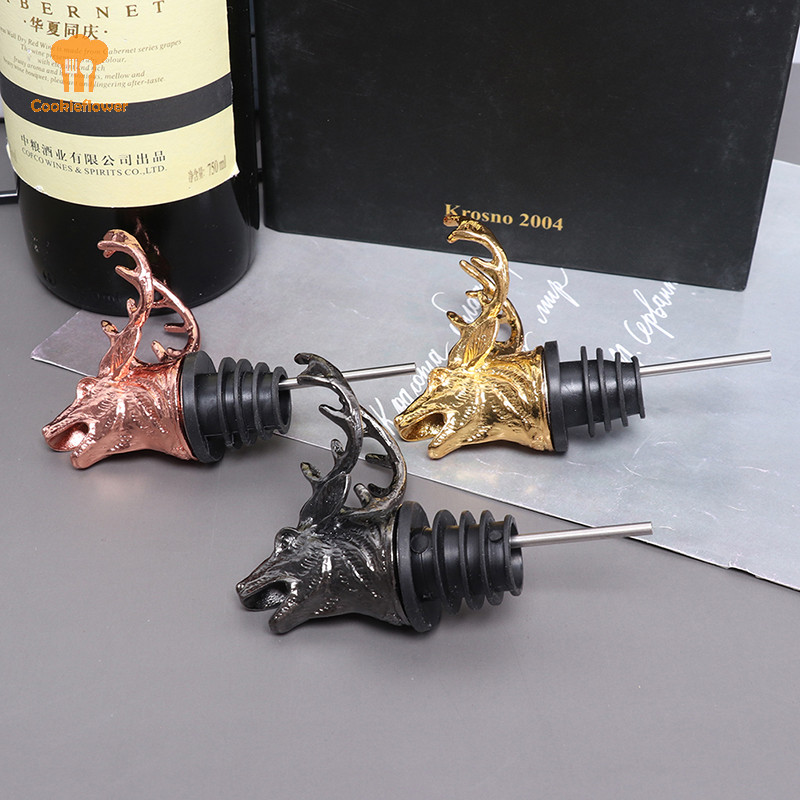 CKFR Zinc Alloy Deer Head Wine Pourer Unique Wine Bottle Stoppers Wine Bar Tools new Shopee