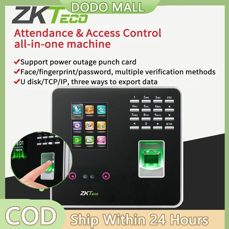 ZKTeco Face Attendance Machine Biometric Fingerprint office Security ...