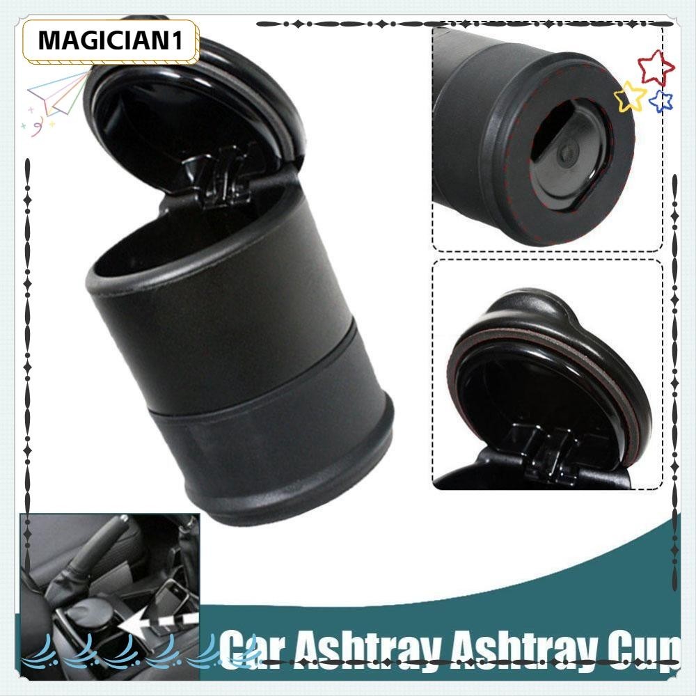 MAGICIAN1 Car Trash Can, with Lid Cylindrical Shape Car Storage Bucket ...