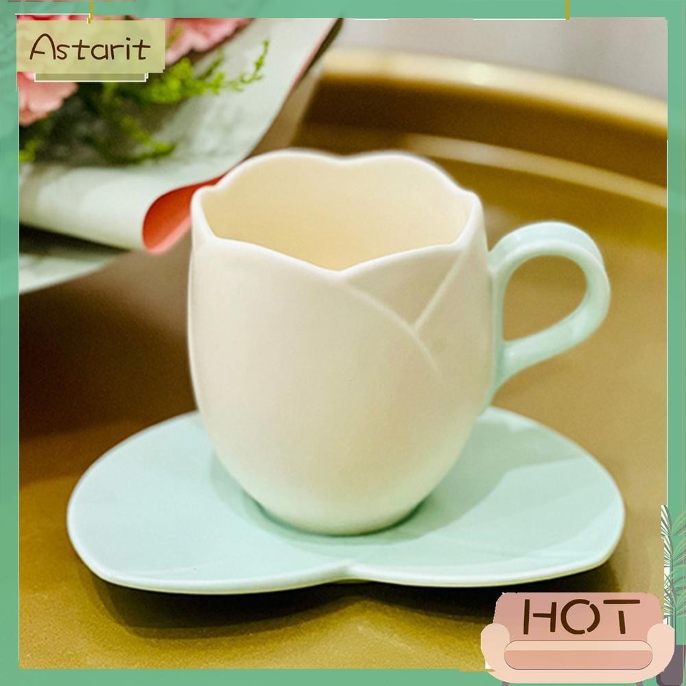 Tulip Drinking Cup Creative Ceramic Vintage Tulip Tea Mug for Home ...