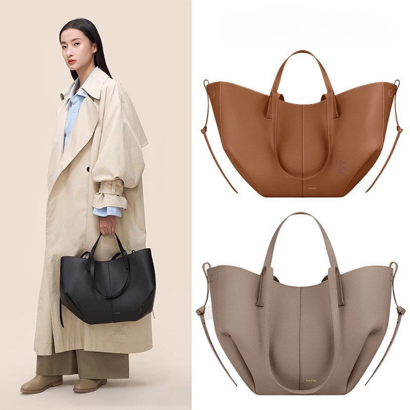 Cyme Leather Bucket Bag with Wing Design Large Capacity Tote Handbag for  Commuting
