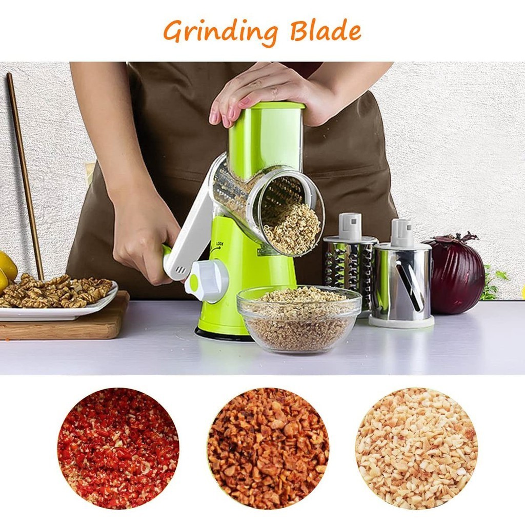 Magic Tabletop Drum Grater Mandolin Fruit Vegetable Slicer with 3