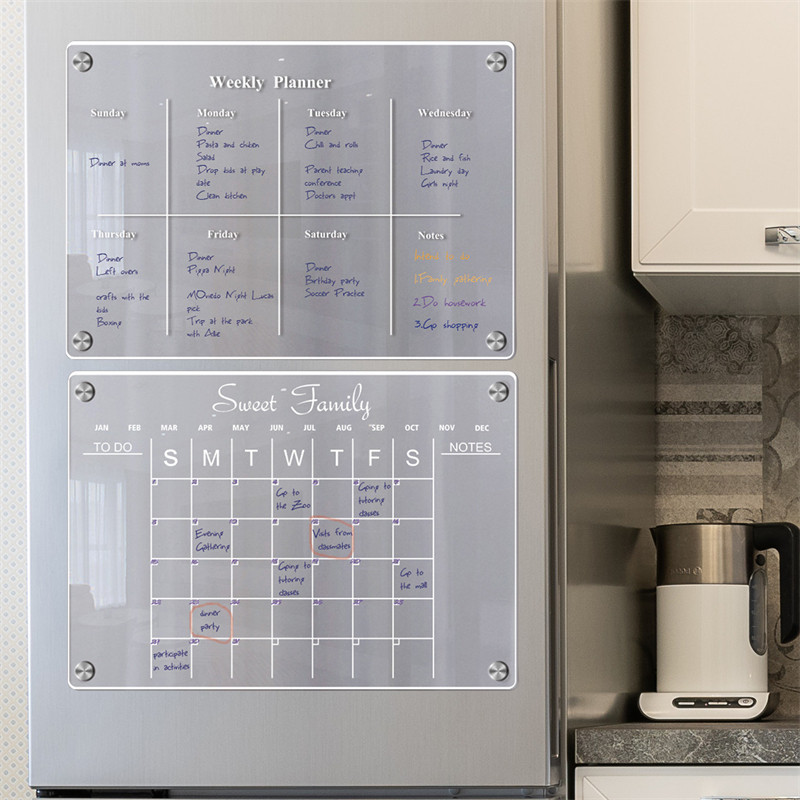 Ashley Clear Acrylic Magnetic Calendar Board Planner Daily Weekly ...