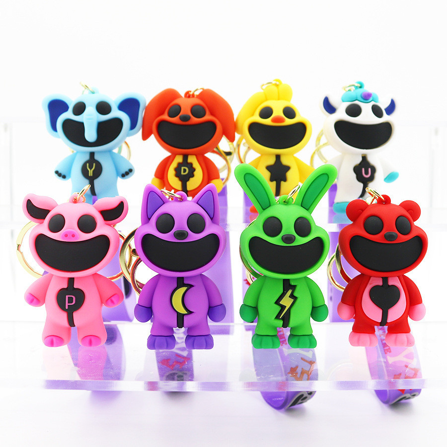 Smiling Critters Cute Animal Keychain - Soft Plush Keychain, 15cm (6 Inches)