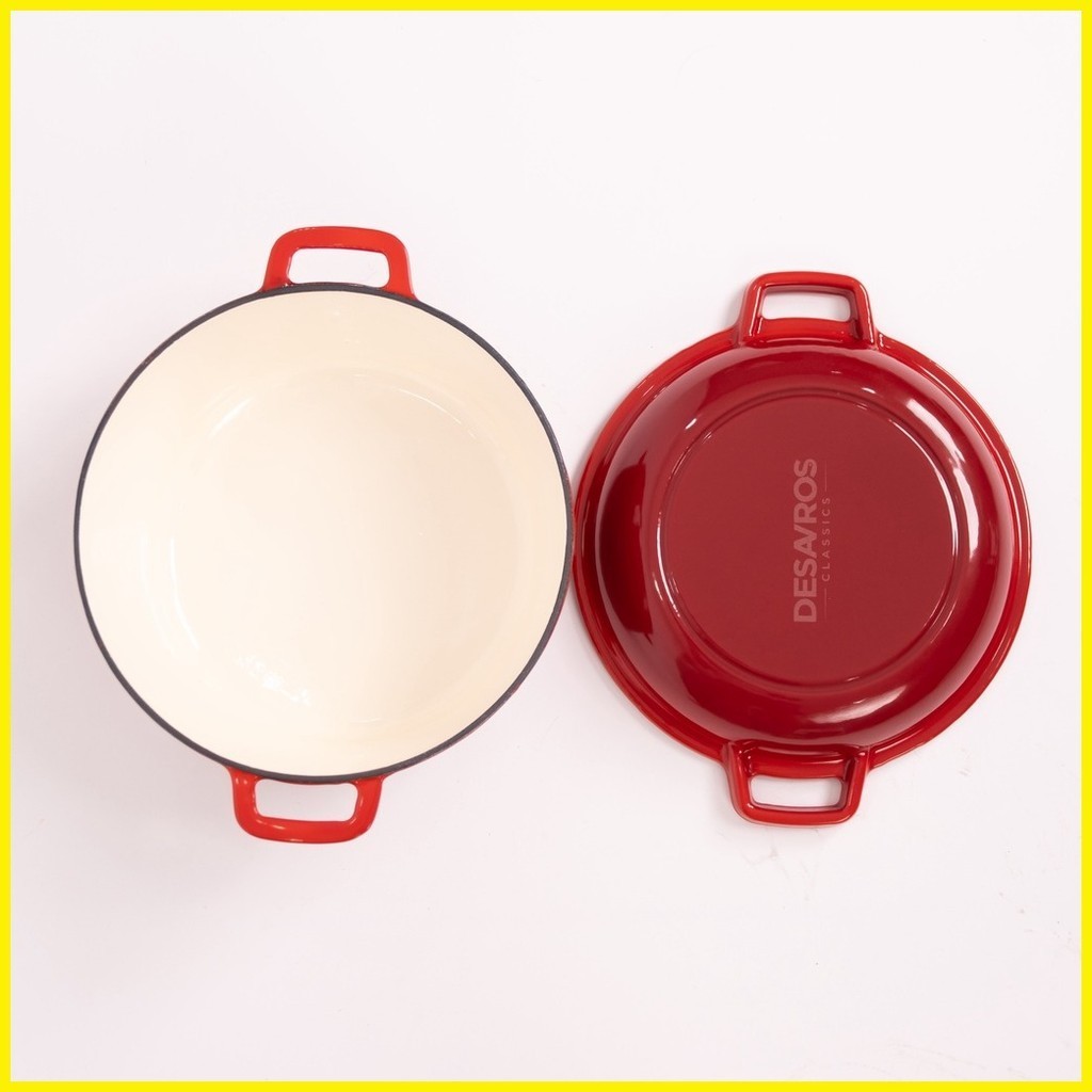 Desavros 2 in 1 Enamel Dutch Oven Cast Iron Shopee Philippines