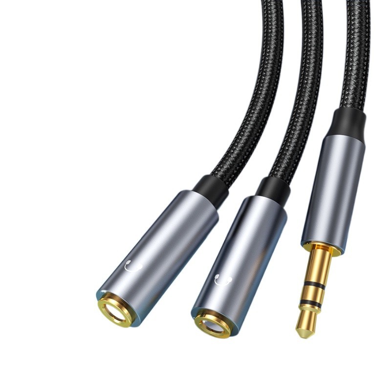 sections mm couple line audio line headphone splitter one point two ...