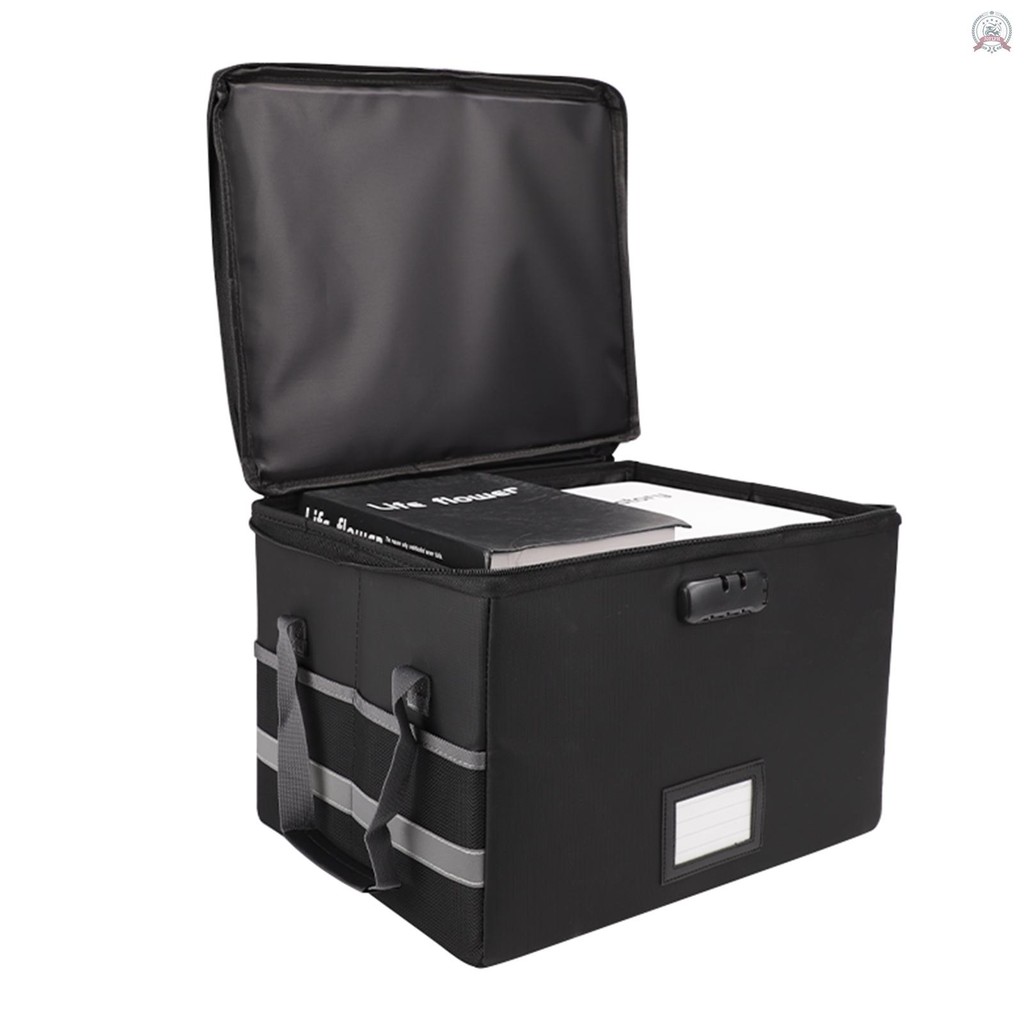 Fireproof Document Bag Fireproof Waterproof Storage Box with Lock ...