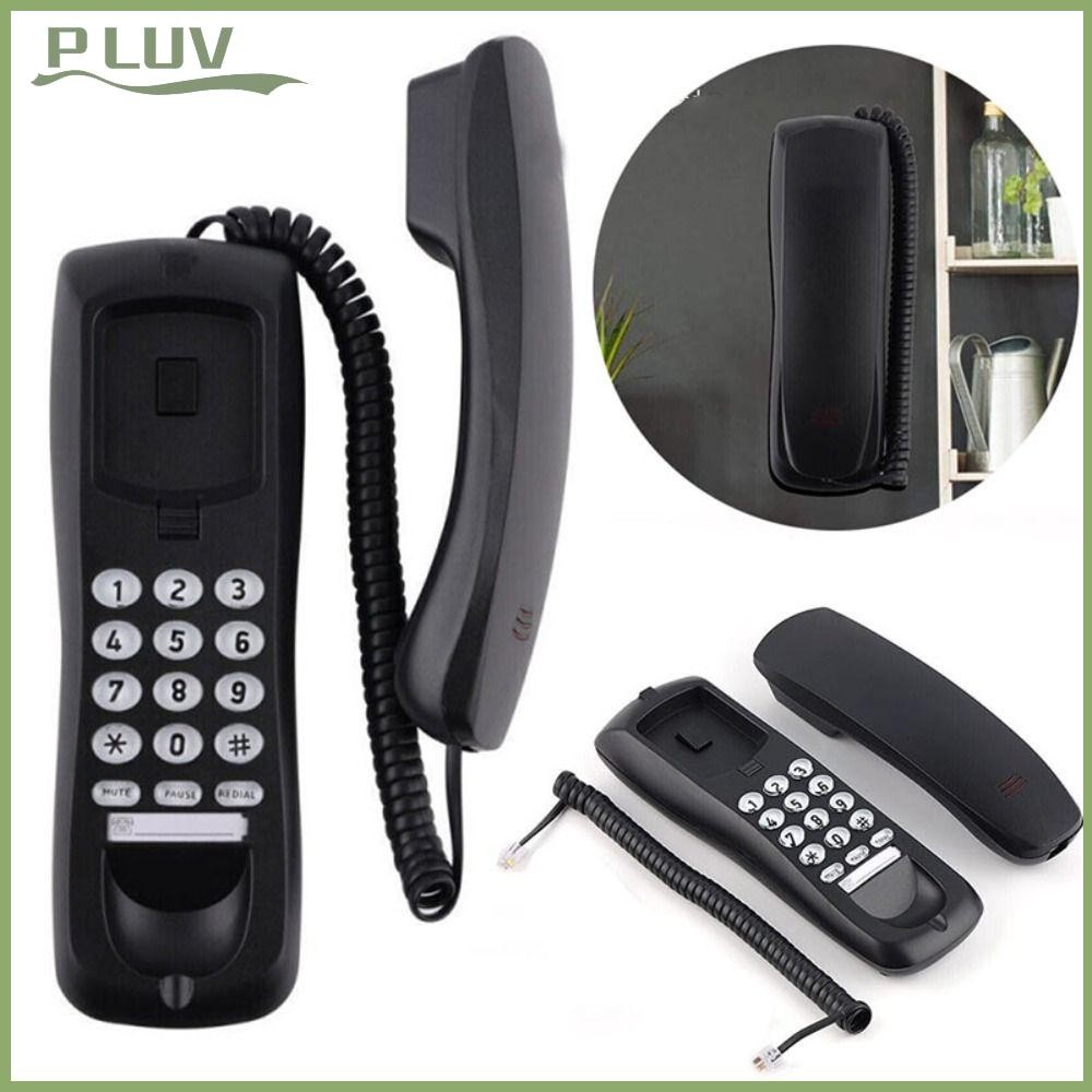 PLUVII Corded Phone, Wall Mounted Landline Wired Telephone, Handset