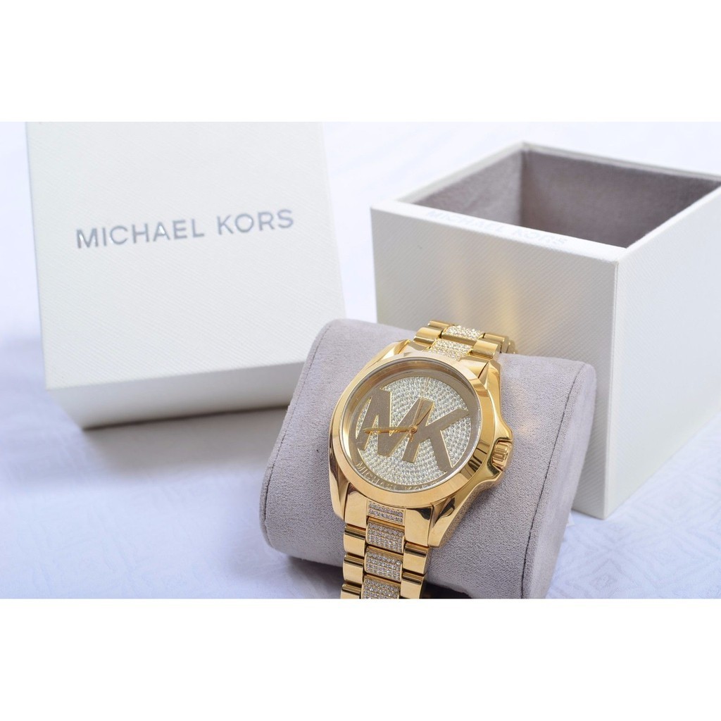 ♞MICHAEL KORS Bradshaw Gold Glitz Swarovski MK6487 | Shopee Philippines