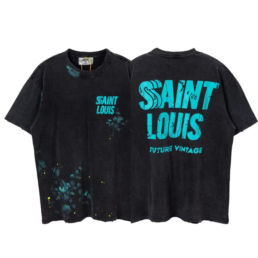 High Street T-shirt SSSAINT LOUIS handmade distressed, dirty