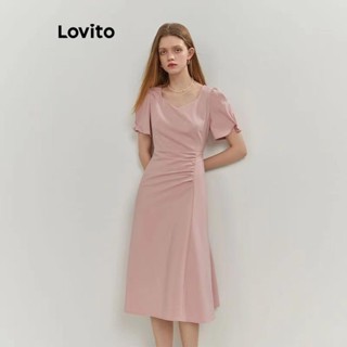 Lovito Women Casual Plain Structure Line Dress LNE56653