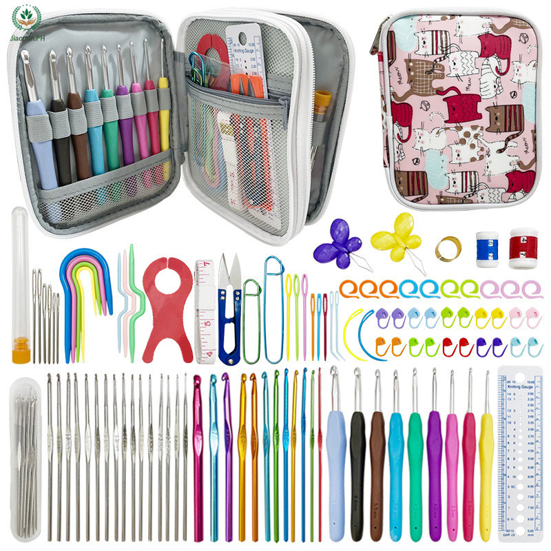 YJ Knitting tools Crochet set Hand-made pink kitten bag Combination ...
