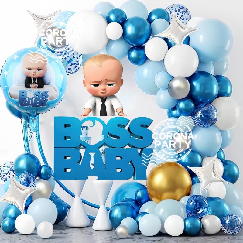 Baby Boss Baby Balloon Set Blue Number Foil Balloon Baby Shower ...