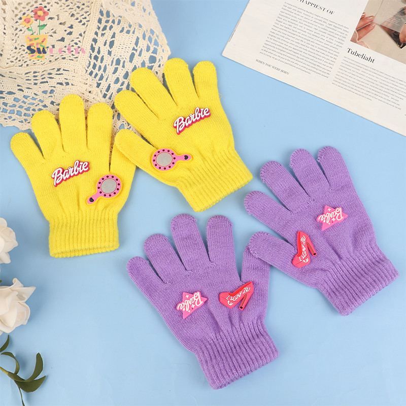 Sweetiy> Kawaii Dopamine Color Anime Barbie Pink Children'S Gloves