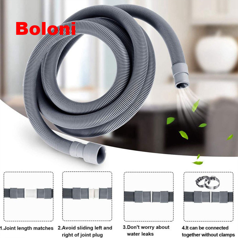 1.5m Wash Machine Dishwasher Drain Extension sink Outlet Drain Flexible