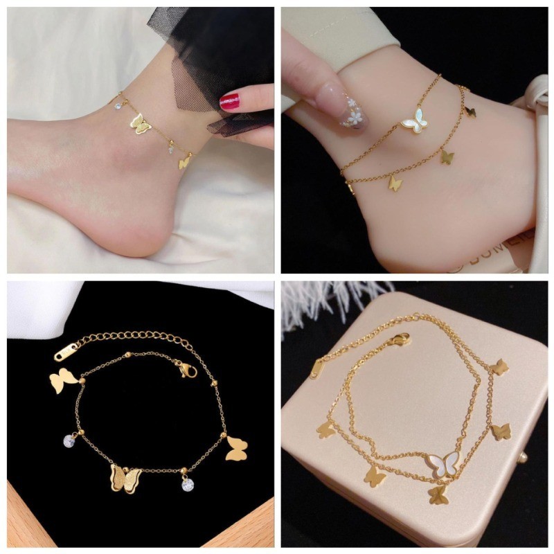 Butterfly Anklet Women's Summer High Sense New Ankle Chain Titanium ...