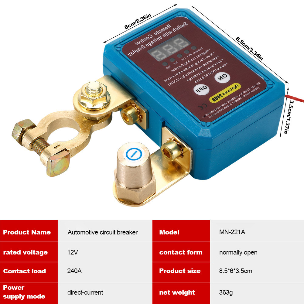 12V 240A Remote Battery Disconnect Switch Anti-Leakage Power Cut Off ...