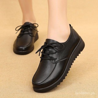 Non-Slip Women's Shoes Work Shoes Flat Comfortable Soft Bottom Black ...