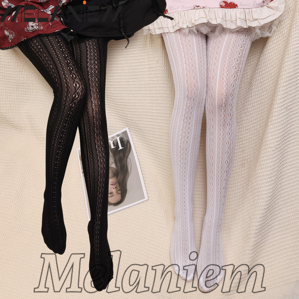 thumbnail image 2 of Women's Hollow Out Lace Pantyhose - Stretchy High Waist Tights, Nylon/Spandex 2 of 5