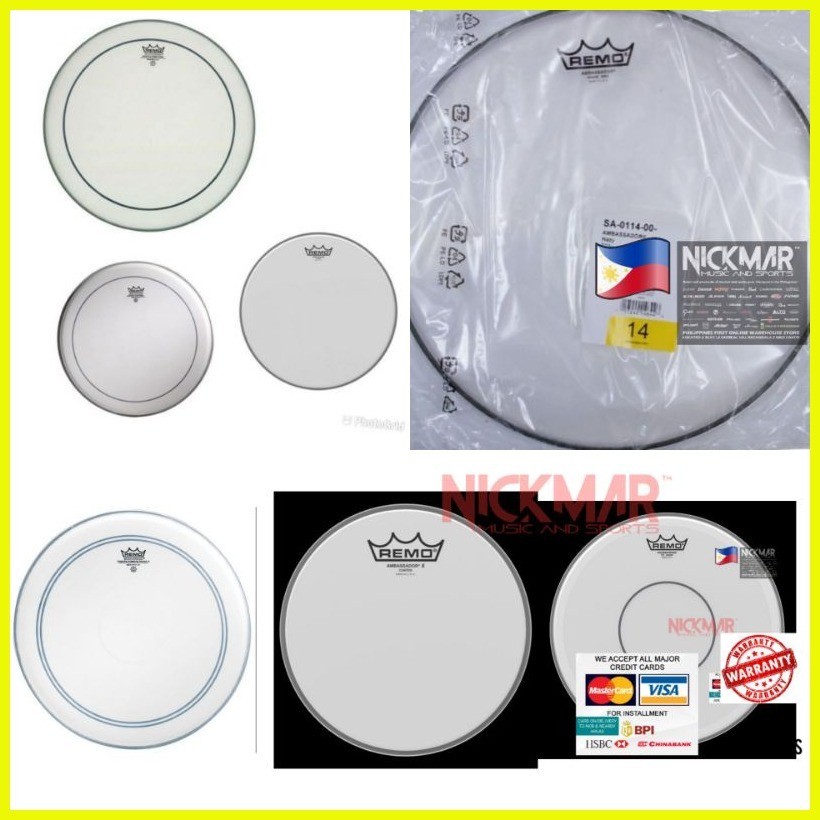 Remo USA Ambassador Coated 13 14 Pinstripe coated Powerstroke 77 Hazy