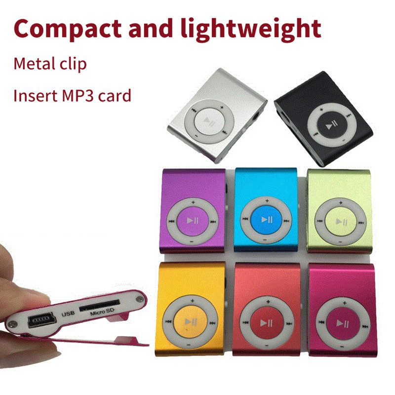 Meuctiffy Mini Mp3 Player Music Media Mini Metal Clip Student Walkman ...