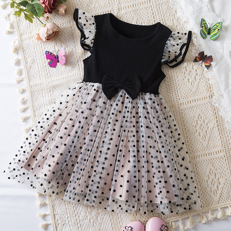 2-6 Years Kids Girl Black Polka Dot Birthday Party Dress Summer New Girl  Baby Fluffy Mesh Princess Dress Fashionable Dress | Shopee Philippines