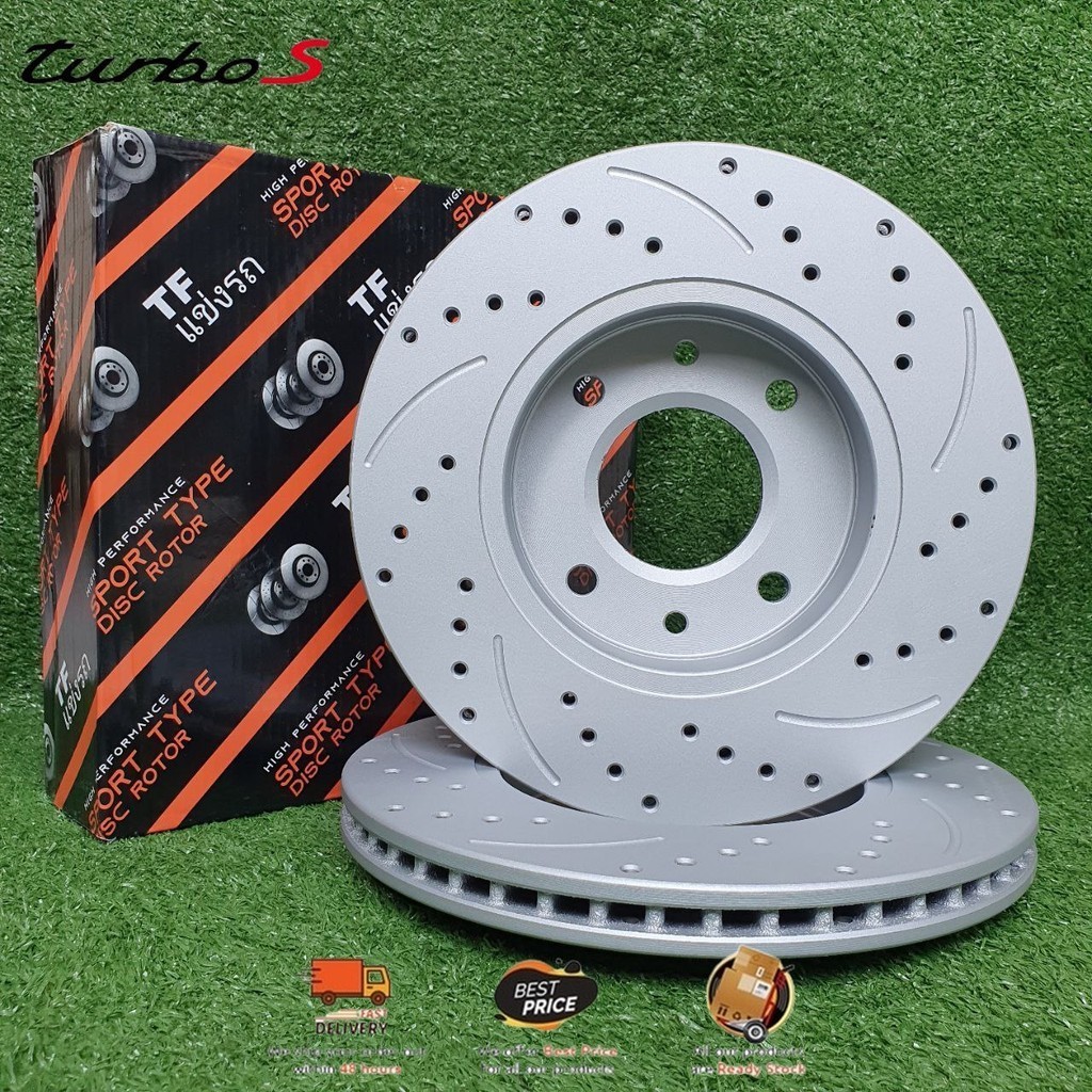 DISC ROTOR SPORT SLOTTED & DRILLED TF (FRONT & REAR) FOR PROTON SATRIA ...