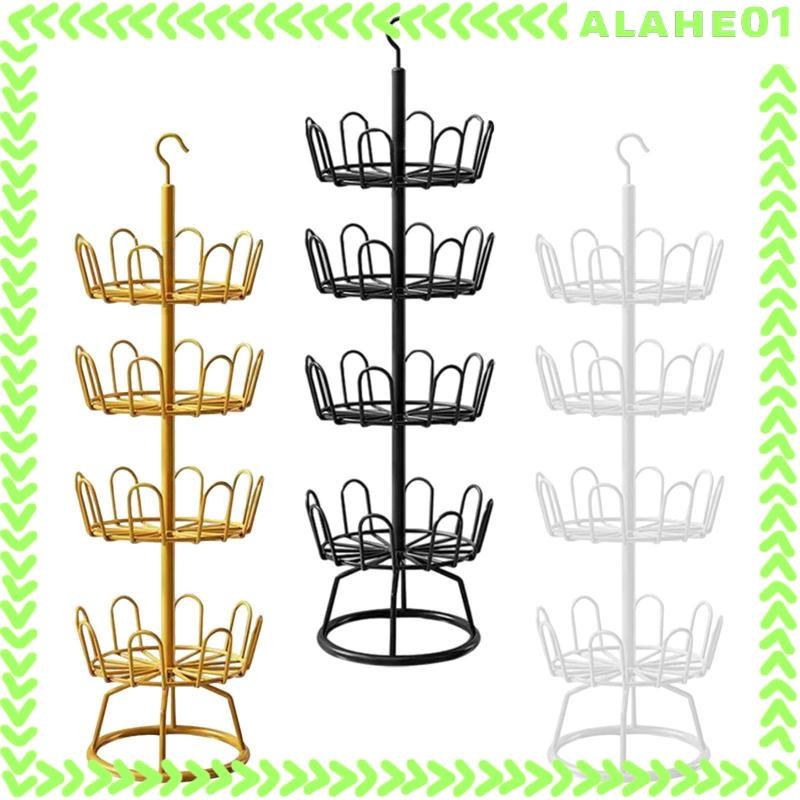 [Alahe] Revolving Shoe Rack 4 Tier Iron Shoe Tree Rack for Dorm Balcony ...