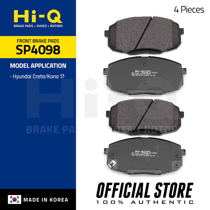 Hi-Q Front Brake Pads for Hyundai Creta/Kona 2017- SP4098 HiQ | Shopee ...