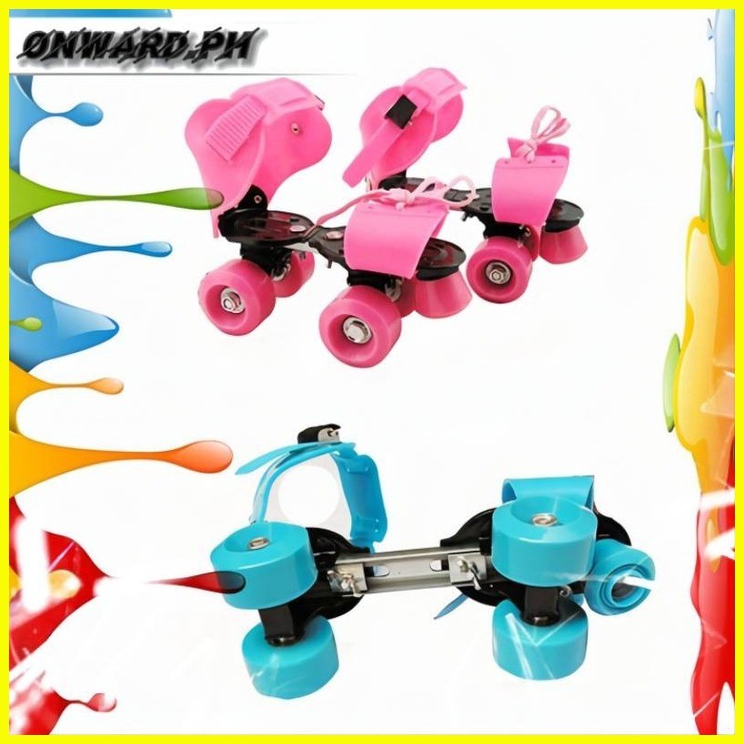 【hot sale】 Kids' Quad Roller Skates 4 Wheels Adjustable with Stopping